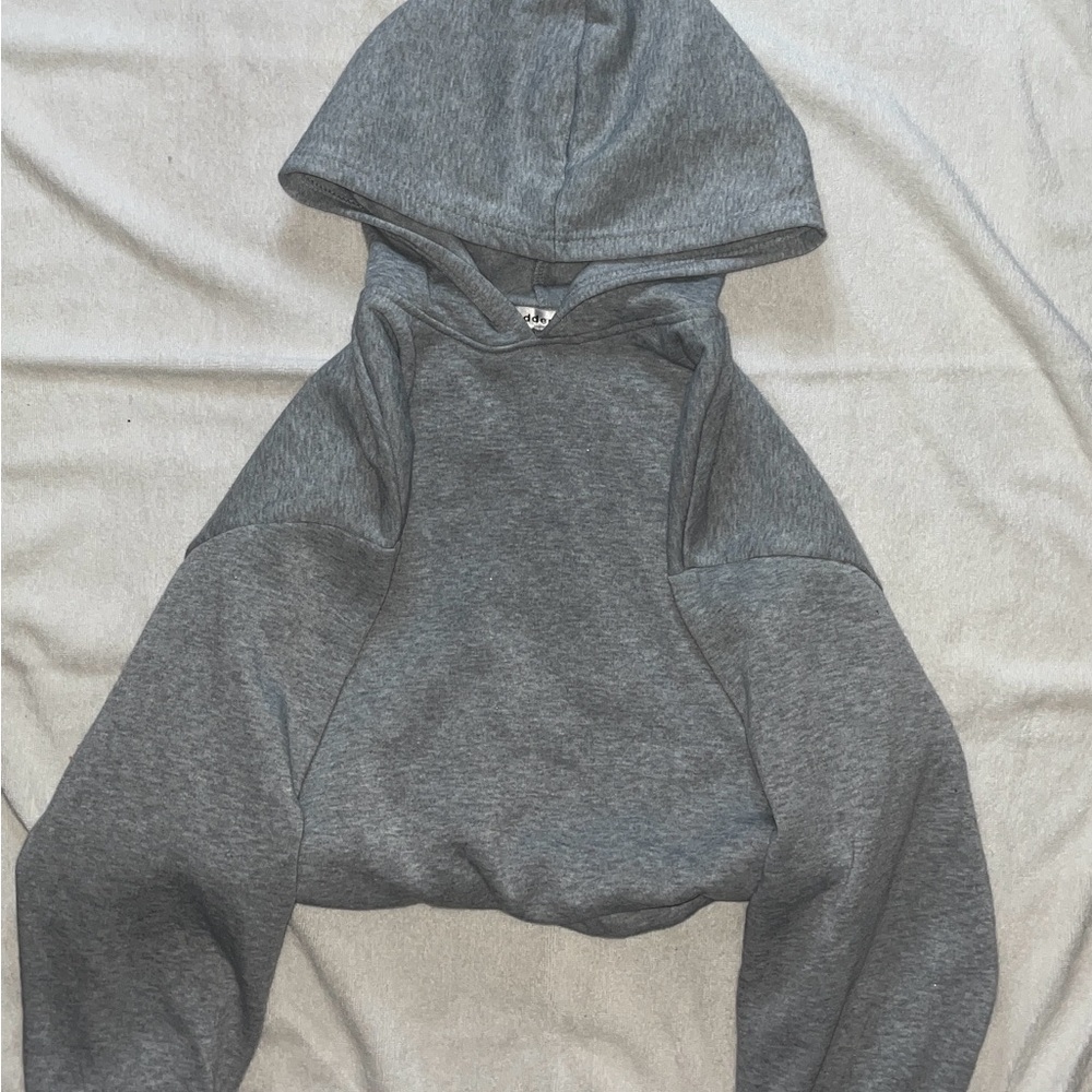 Madden Girl Heather Gray Cropped Hoodie